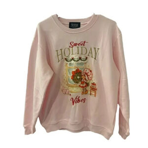 Starberry Shortcake Fields Pink Holiday Sweater Size M NWT